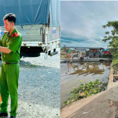 Chi đoàn Công an xã Phương Bình phối hợp Đoàn Thanh niên xã thực hiện công trình thanh niên hỗ trợ học sinh mùa mưa bão