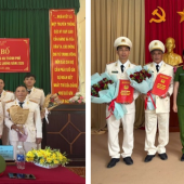 Công an xã Đông Thuận và Công an xã Vĩnh Thuận Đông tổ chức lễ công bố quyết định thăng cấp bậc hàm, nâng bậc lương năm 2026