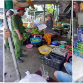 Công an xã Vĩnh Lợi tăng cường bảo đảm trật tự đô thị,  trật tự công cộng tại khu vực chợ