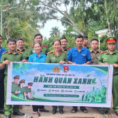 Chi đoàn Công an xã Liêu Tú phối hợp các hội, đoàn thể  ra quân chiến dịch “Hành quân xanh”