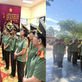 Phòng Quản lý xuất nhập cảnh tổ chức sinh hoạt chính trị, hành quân về nguồn nhân kỷ niệm 80 năm Ngày truyền thống lực lượng An ninh nhân dân và 81 năm Ngày truyền thống Công an nhân dân