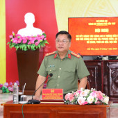 Đại tá Nguyễn Thanh Tràng chỉ đạo hội nghị sơ kết công tác Công an 6 tháng đầu năm của 05 xã
