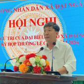 Công an xã Đại Ngãi tham dự Hội nghị tiếp xúc cử tri, lắng nghe ý kiến Nhân dân