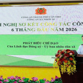 Công an xã Nhơn Ái tổ chức Hội nghị sơ kết công tác Công an 6 tháng đầu năm, triển khai nhiệm vụ 6 tháng cuối năm 2026
