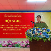 CÔNG AN PHƯỜNG VĨNH PHƯỚC TỔ CHỨC HỘI NGHỊ SƠ KẾT CÔNG TÁC 06 THÁNG ĐẦU NĂM 2026 VÀ TRIỂN KHAI NHIỆM VỤ TRỌNG TÂM 06 THÁNG CUỐI NĂM 2026