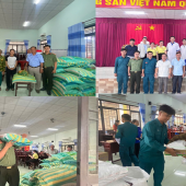 Chi đoàn Công an xã Vĩnh Trinh xung kích, tình nguyện trong chương trình khám bệnh, cấp phát thuốc miễn phí và tặng quà cho người dân có hoàn cảnh khó khăn.