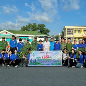Tuổi trẻ Công an xã Lai Hoà tham gia trồng cây, xây dựng cảnh quan “Xanh - Sạch - Đẹp”