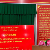 Công an xã Thạnh Phú tổ chức Hội nghị đối thoại giữa Đảng ủy, Lãnh đạo Công an xã với cán bộ, chiến sĩ năm 2026