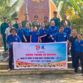 Tuổi trẻ Công an xã Lâm Tân và thới lai sôi nổi các hoạt động tri ân kỷ niệm 79 năm ngày Thương binh - Liệt sĩ