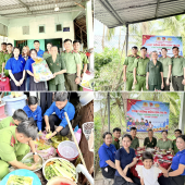 Chi đoàn, Chi hội Phụ nữ Công an phường Ngã Bảy tổ chức hoạt động  “Bữa cơm tri ân” nhân kỷ niệm 79 năm Ngày Thương binh - Liệt sĩ