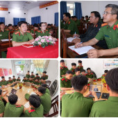 Cán bộ, đảng viên, chiến sĩ Phòng Cảnh sát cơ động học tập, quán triệt Nghị quyết Hội nghị lần thứ ba Ban Chấp hành Trung ương Đảng khóa XIV