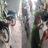 Công an xã Đông Phước tổ chức tuyên truyền đối với các hộ kinh doanh và người dân, thực hiện cam kết không độ xe, chế, thay đổi kết cấu phương tiện xe.