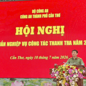 Công an thành phố Cần Thơ triển khai chuyên đề phòng, chống tham nhũng, phổ biến các quy định mới về kiểm soát tài sản, thu nhập  tại Hội nghị tập huấn công tác thanh tra năm 2026