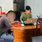 Công an xã Lai Hòa làm việc một trường hợp có hành vi tương tác, bình luận trên hệ thống trang, kênh liên quan các đối tượng phản động
