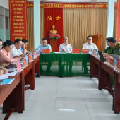 Thường trực Đảng ủy, Ủy ban nhân dân xã Vĩnh Thuận Đông làm việc với Đảng ủy Công an xã 6 tháng đầu năm 2026