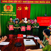 Đảng ủy Công an xã Thạnh Xuân công bố quyết định về công tác cán bộ