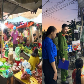 Công an xã Đại Hải ra quân cao điểm lập lại trật tự an toàn giao thông tại các điểm chợ