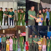Công an xã Tân Long thăm, tặng quà học sinh có hoàn cảnh khó khăn