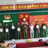 Công an xã Châu Thành tổ chức đối thoại giữa Đảng ủy - Ban chỉ huy Công an xã với Lực lượng tham gia bảo vệ an ninh trật tự cơ sở.