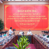 Công bố quyết định kiểm tra công tác bảo đảm an ninh, trật tự phục vụ phát triển kinh tế - xã hội tại thành phố Cần Thơ