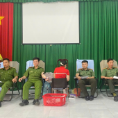 Công an xã Tân Hòa hiến máu tình nguyện, một nghĩa cử cao đẹp, một hành động nhân văn