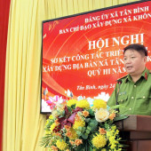 Công an xã Tân Bình tham mưu tổ chức Hội nghị sơ kết công tác triển khai, thực hiện xây dựng địa bàn xã không ma túy Quý III năm 2026