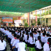 Công an xã An Ninh chủ động phối hợp, nâng cao kỹ năng tham gia giao thông an toàn cho học sinh