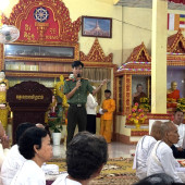 Công an xã Lai Hoà: Tuyên truyền, nâng cao nhận thức về pháp luật cho đồng bào phật tử Khmer tại chùa Prey Chóp, xã Lai Hoà