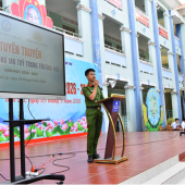 Công an xã Thới Lai phối hợp tuyên truyền pháp luật về phòng, chống ma túy trong trường học
