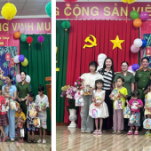 Công an xã An Thạnh tổ chức chương trình “Vui Hội trăm rằm” cho các cháu thiếu nhi