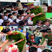 Công an xã Thới An Hội phối hợp trao quà cho các em học sinh nhân dịp  Tết Trung thu năm 2026