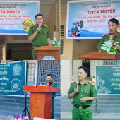 Công an xã Tân Long tuyên truyền, nâng cao ý thức chấp hành pháp luật cho học sinh