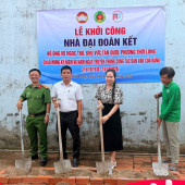 Ấm áp Lễ khởi công “nhà đại đoàn kết” cho gia đình chiến sĩ Công an nhân dân tại phường Thới Long