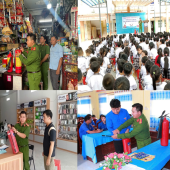 Công an xã Hồ Đắc Kiện hưởng ứng Ngày toàn dân phòng cháy, chữa cháy 04/10