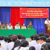 Công an xã Vĩnh Viễn đẩy mạnh tuyên truyền pháp luật, chủ động phòng ngừa tội phạm và tai nạn giao thông