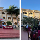Công an phường Mỹ Xuyên tuyên truyền pháp luật về trật tự an toàn giao thông và lợi ích của việc tích hợp thông tin trên VNeID mức độ 2 tại Trường THPT Sóc Trăng.