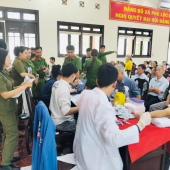 Công an phường Mỹ Quới phối hợp thu nhận mẫu AND cho thân nhân Liệt sĩ chưa xác định được danh tính