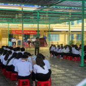 Công an xã Xà Phiên tăng cường tuyên truyền pháp luật về phòng, chống  ma túy, luật giao thông và phòng, chống đuối nước cho học sinh