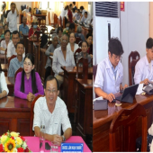 Lực lượng Công an xã Long Phú bảo đảm an ninh, trật tự hoạt động khám sức khỏe định kỳ, khám sàng lọc sức khỏe, lập Sổ sức khỏe điện tử cho người dân