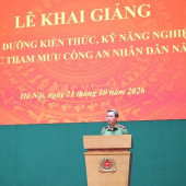 Khai giảng Lớp bồi dưỡng công tác tham mưu Công an nhân dân năm 2026