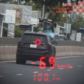 Hình ảnh camera ghi nhận ô tô biển kiểm soát 61K-453.02 di chuyển với tốc độ 69 km/h tại Km 2104+800, Quốc lộ 1, phường Ngã Bảy, thành phố Cần Thơ, lúc 08 giờ 39 phút 12 giây ngày 28/10/2026.