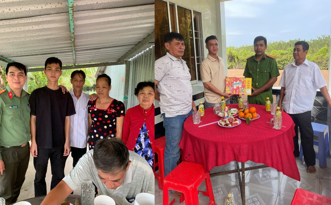 Công an xã Lai Hoà thăm hỏi, tặng quà công dân chuẩn bị  lên đường thực hiện nghĩa vụ năm 2026