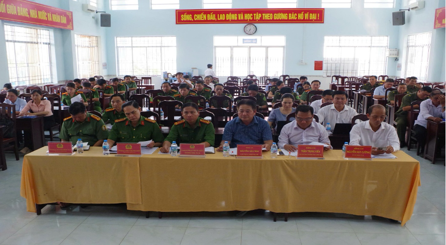 Công an xã Vĩnh Thuận Đông tổ chức sơ kết công tác duy trì xã không ma tuý quý I/2026, triển khai nhiệm vụ quý II/2026