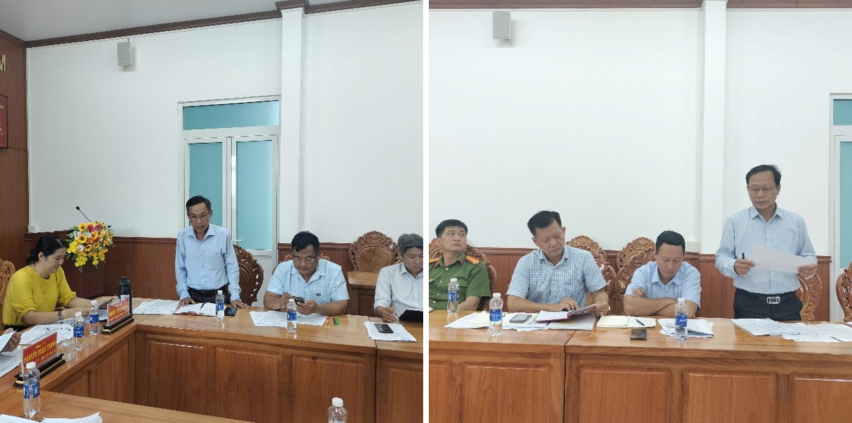 Đại diện các cơ quan trực thuộc Đảng ủy, HĐND, UBND xã tham gia phát biểu tại Hội nghị.