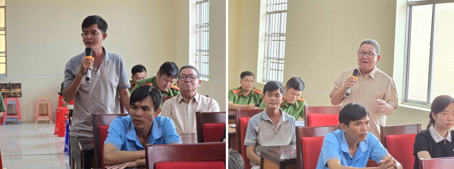 Nhân dân đóng góp ý kiến tại hội nghị.
