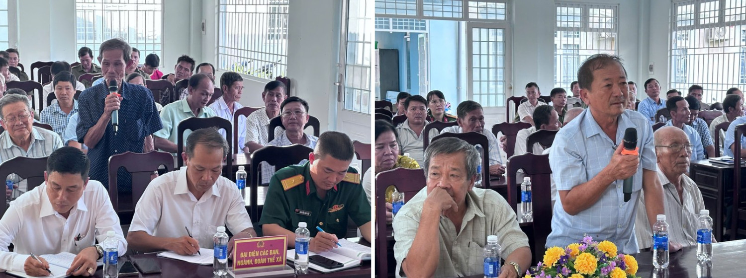 Người dân đóng góp ý kiến tại Hội nghị