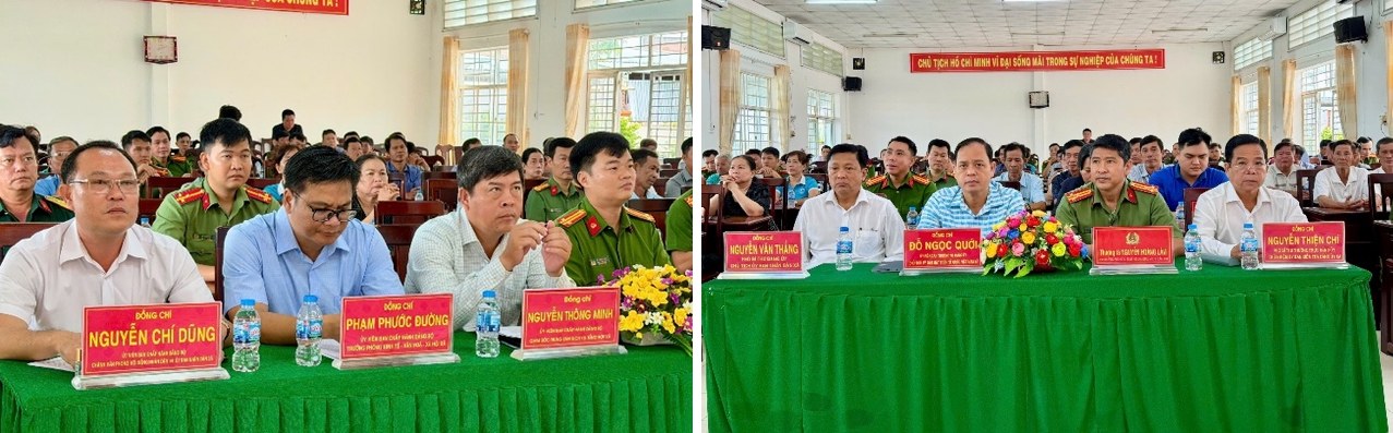 Hình ảnh lãnh đạo tham dự Hội nghị “Công an xã Trường Long lắng nghe ý kiến nhân dân”