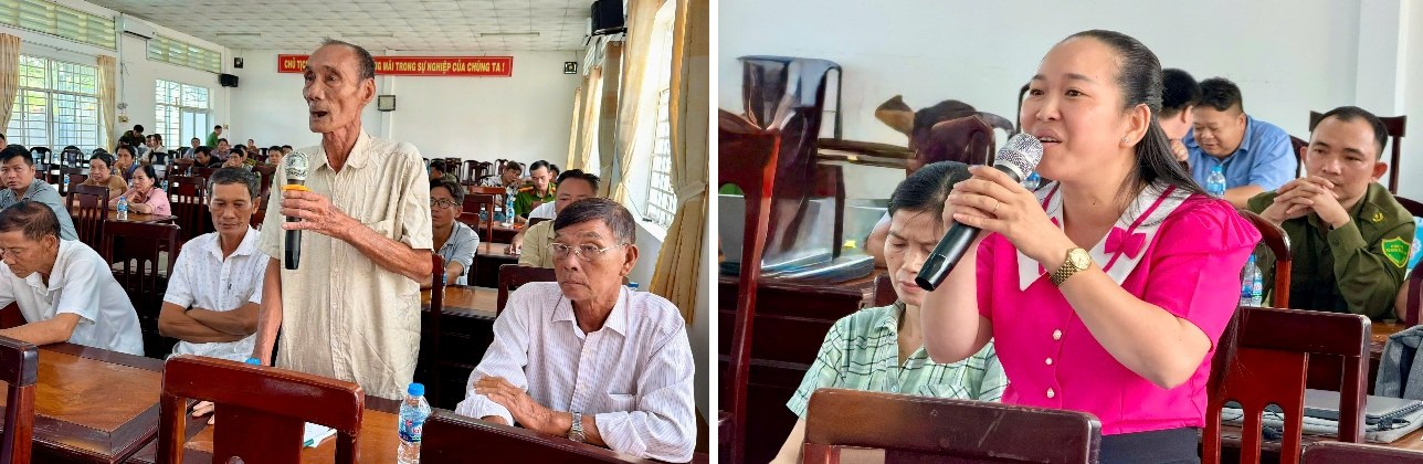 Hình ảnh Nhân dân xã Trường Long ý kiến, phản ánh tại Hội nghị