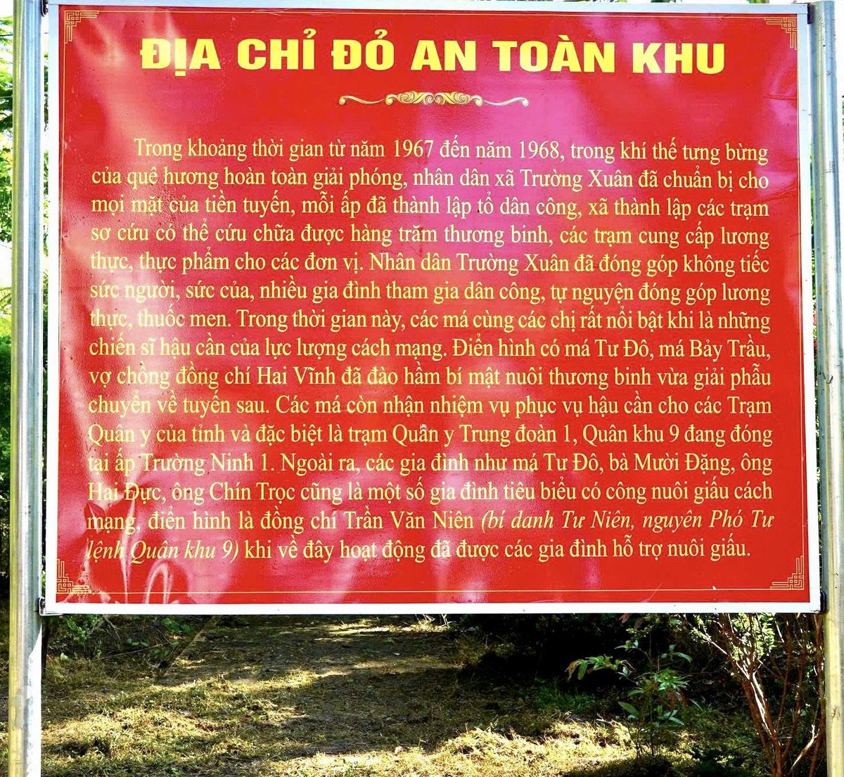 Địa chỉ đỏ An toàn khu tại xã Trường Xuân, thành phố Cần Thơ.