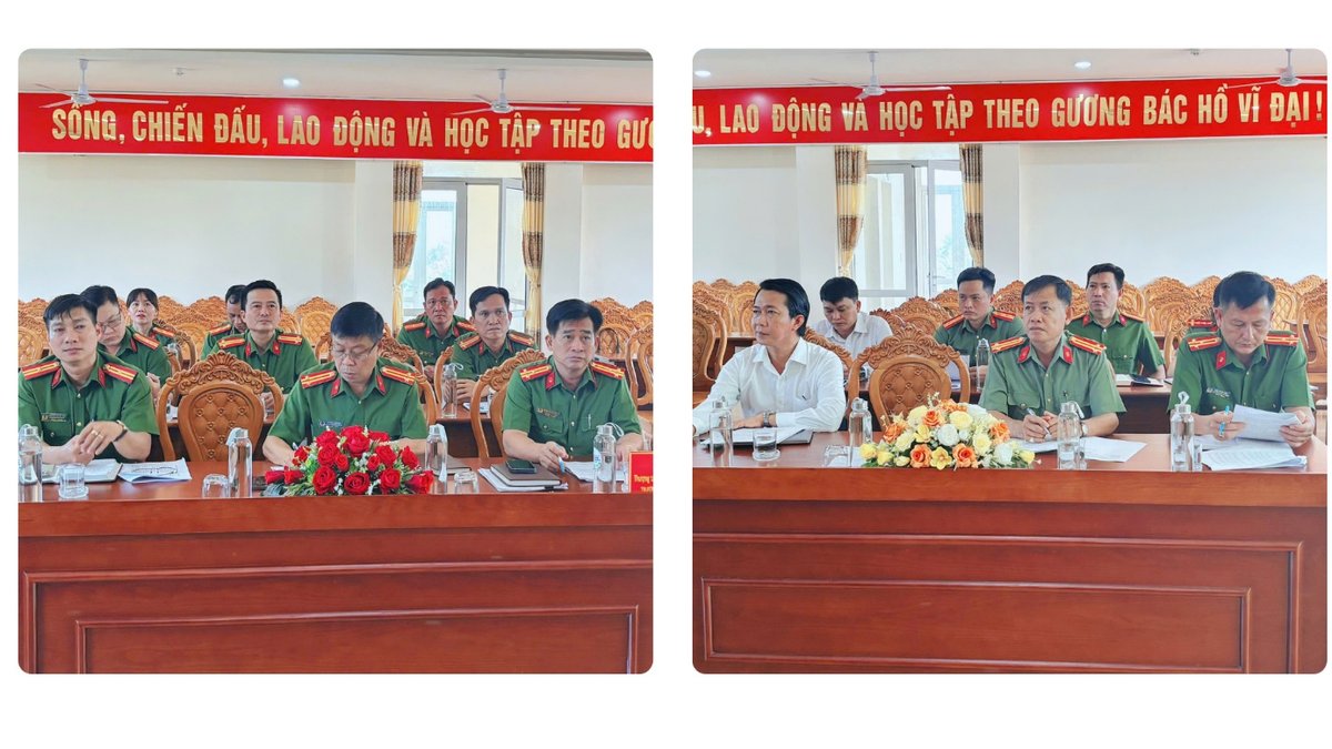Quang cảnh Hội nghị sơ kết của Công an phường Ngã Bảy.